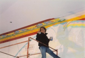 painting the ceiling in the PSL temple