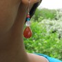 Hand-Beaded Stone & Crystal Earrings