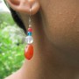 Hand-Beaded Stone & Crystal Earrings