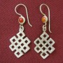Silver Tibetan Eternal Knot Earrings