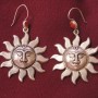 Large Silver Sun Earrings