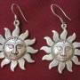 Large Silver Sun Earrings