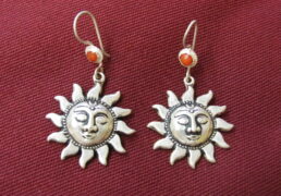 Small Silver Sun Earrings