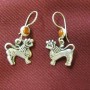 Small Tibetan Silver Snow Lion Earrings