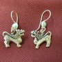 Small Tibetan Silver Snow Lion Earrings