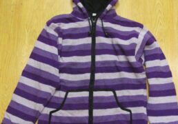 Purple Stripes Tibetan Knit Wool Hooded Jacket