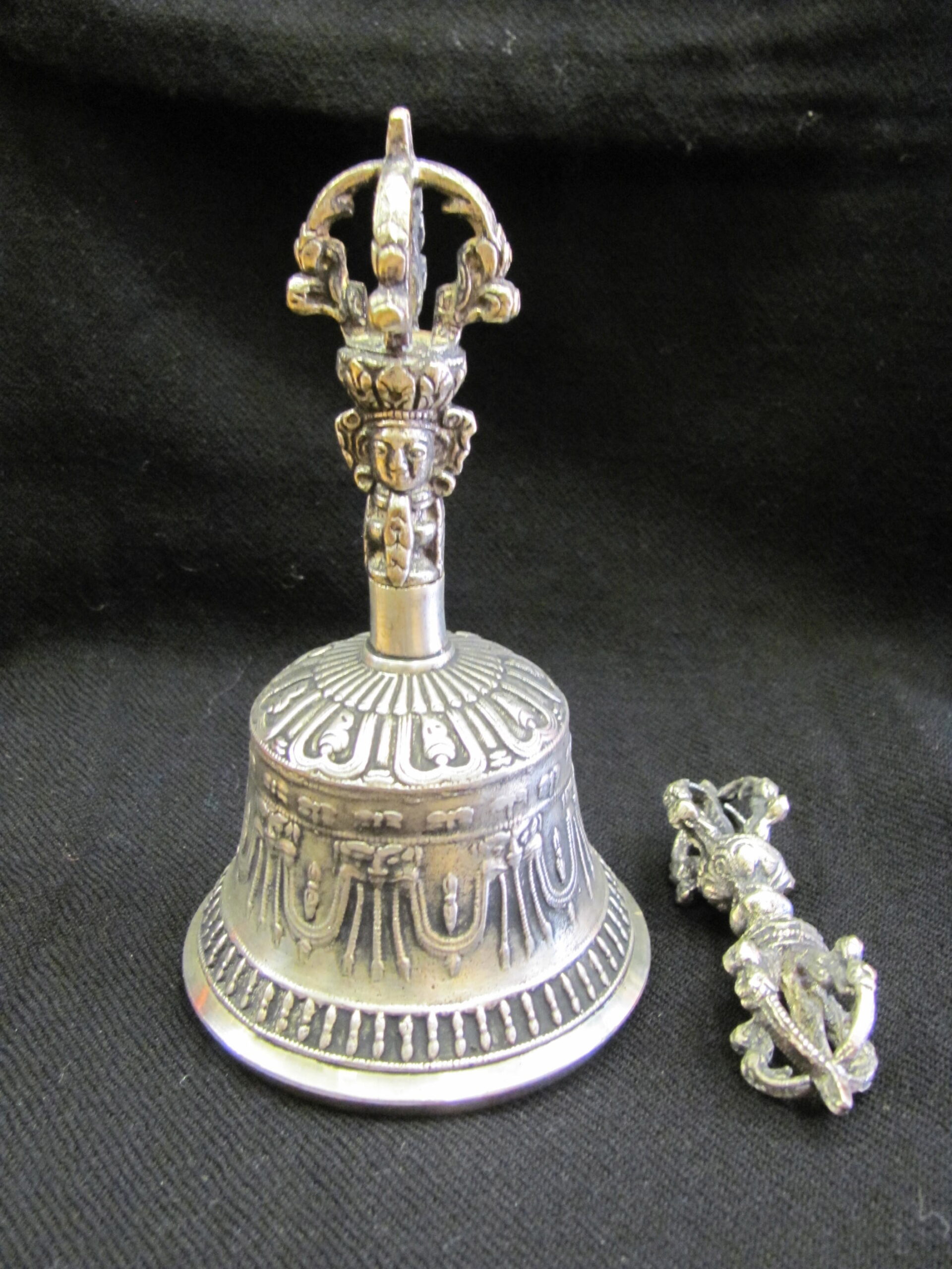 Silver Tibetan Bell & Dorje - Little Moon Tibetan Gift Shop