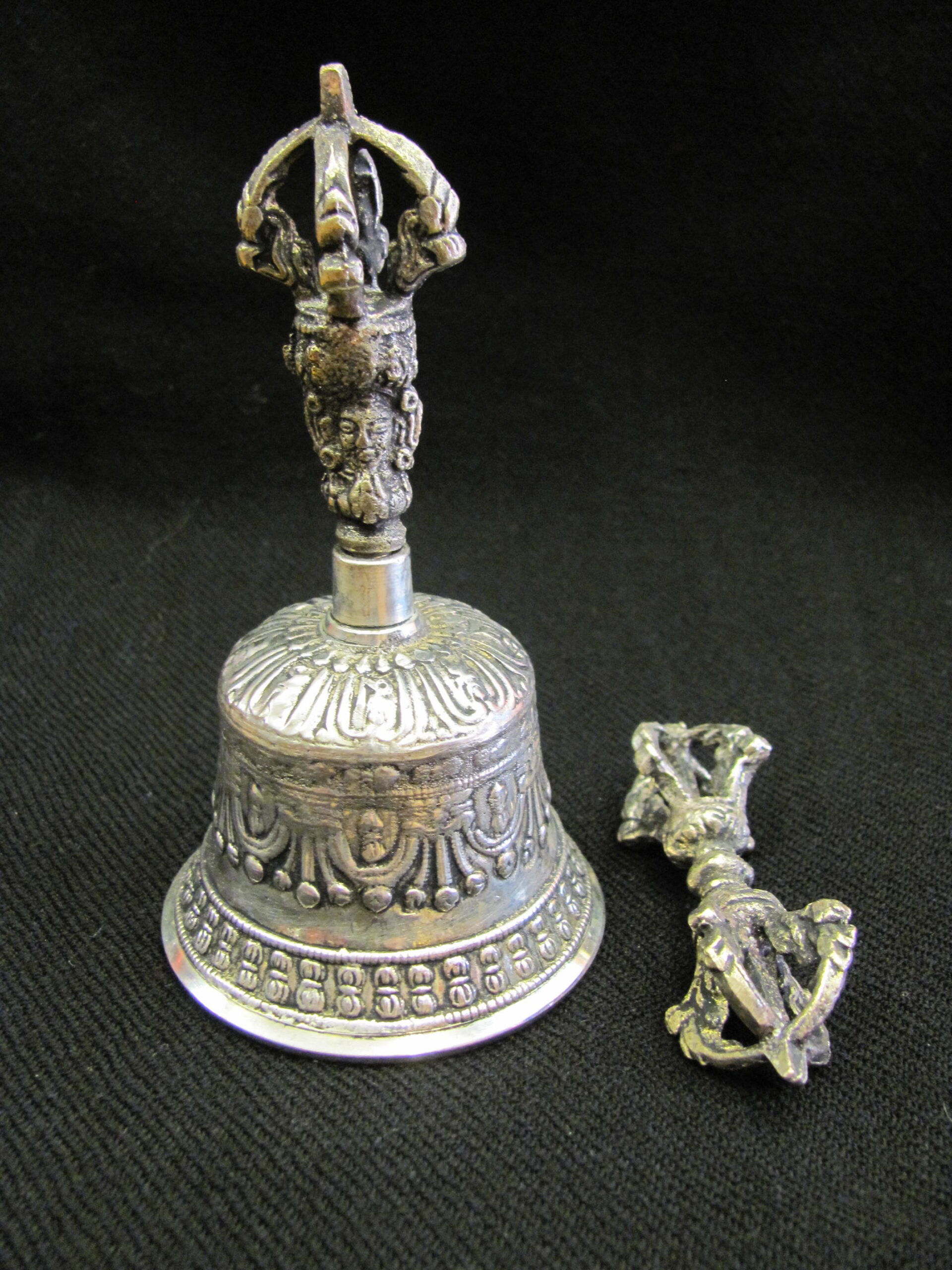 Silver Tibetan Bell & Dorje - Little Moon Tibetan Gift Shop