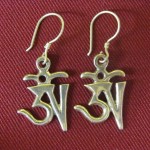 Silver Om Earrings