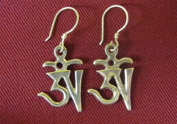 Silver Om Earrings