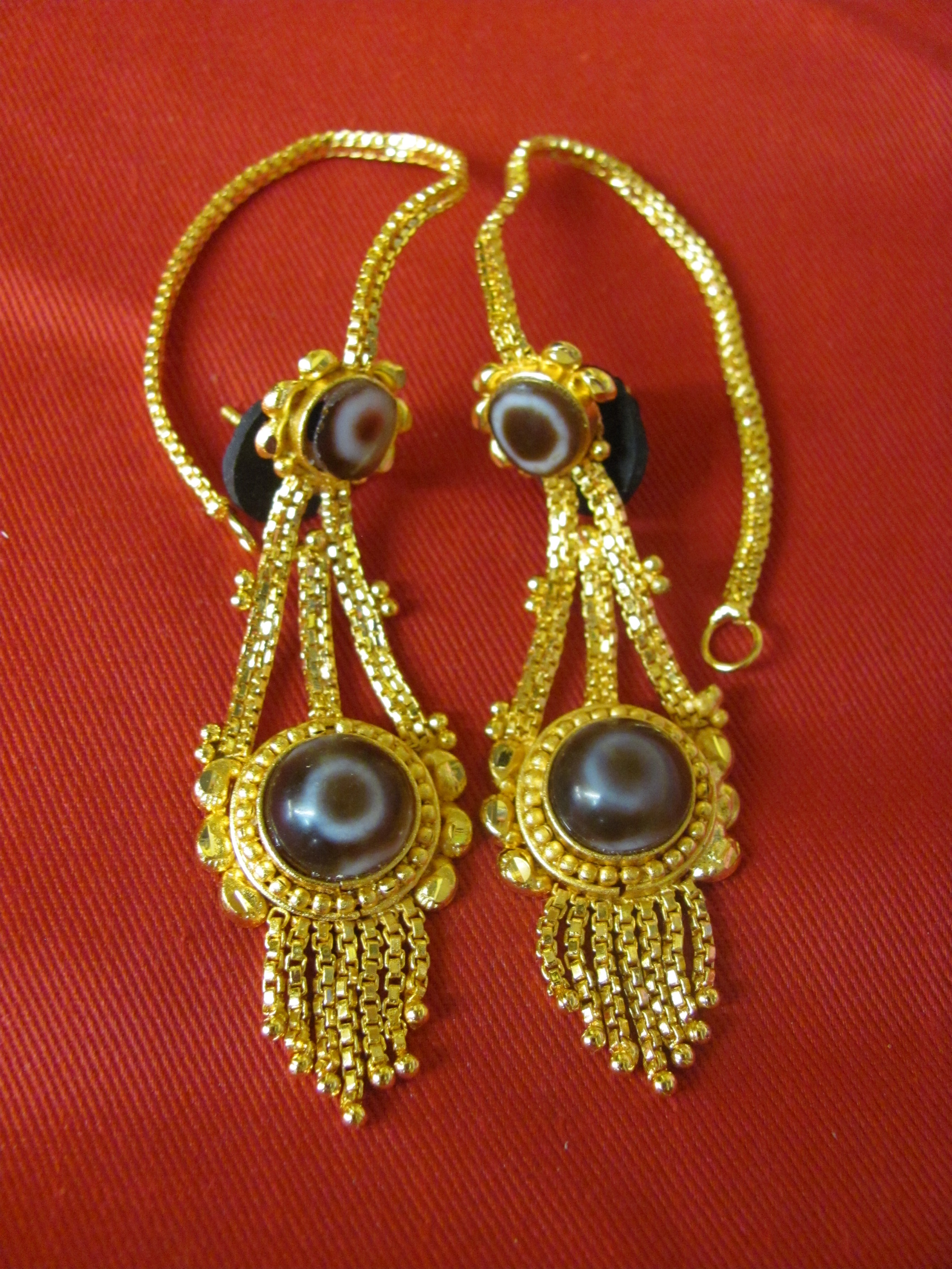 Gold Tibetan Earrings, Dangle Earrings, Bohemian Jewelry, Crystal Earrings,  Non Allergic Earrings, Ethnic Earrings Gift, Teardrop Earrings - Etsy