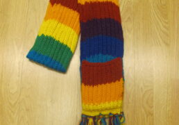 Hand-Knit Tibetan Wool Scarf with Built-In Mittens