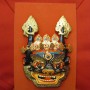 Small Hand-Painted Clay Mounted Tibetan Mask