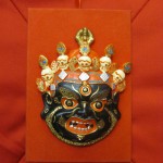 Small Hand-Painted Clay Mounted Tibetan Mask