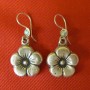 Silver Flower Tibetan Earrings