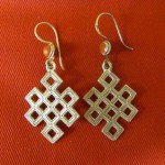 Large Silver Endless Knot Earrings