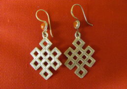 Large Silver Endless Knot Earrings
