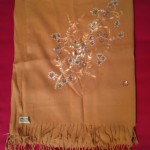 Hand-Stitched Gold Pashmina Shawl