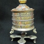 Large Metal Tabletop Prayer Wheel