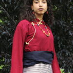 Red Tibetan Raw Silk Shirt