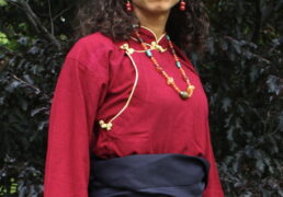 Red Tibetan Raw Silk Shirt