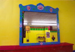 Hand-Painted Mirror Frame, Blue