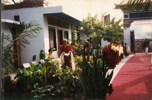 waiting in Sarnath for the arrival of HHDL