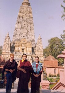 At the MahaBodhi Stupa in Bodhgaya