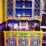 Traditional Hand-painted Tibetan Buddhist Shrine, Cabinet & Hutch