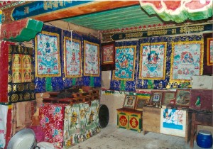 tangkhas in the home shrineroom in Yarungka