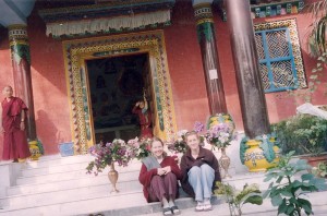 Sitting on the Temple Steps in Sarnath