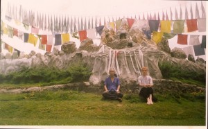 Meditating in front of "Milarepa's Cave"