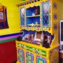 Traditional Hand-painted Tibetan Buddhist Shrine, Cabinet & Hutch