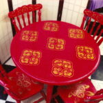 Hand-Painted Dining Room Table and Chairs