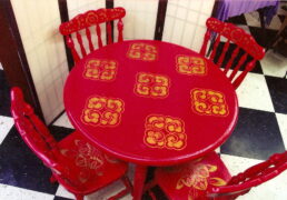 Hand-Painted Dining Room Table and Chairs