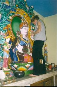 Painting Guru Rinpoche's face