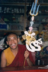 holding Guru Rinpoche's Katvangha