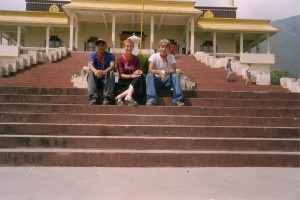 On the steps to Gyuto Monastery