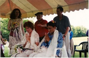 Receiving Flower Petal Blessings from Grandpa