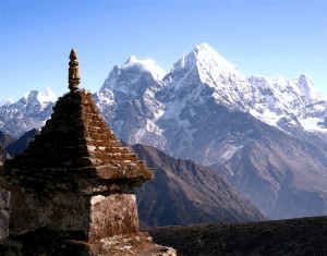 himalayas and stupa