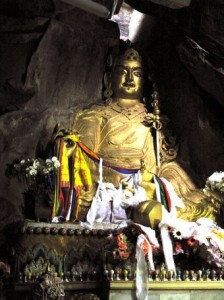 Statue of Guru Rinpoche inside Cave at Tso Pema