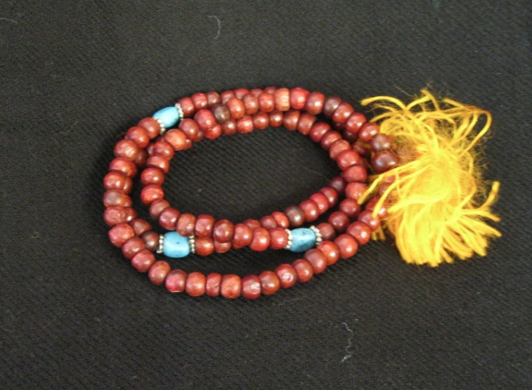 Redwood Mala with Turquoise Spacers